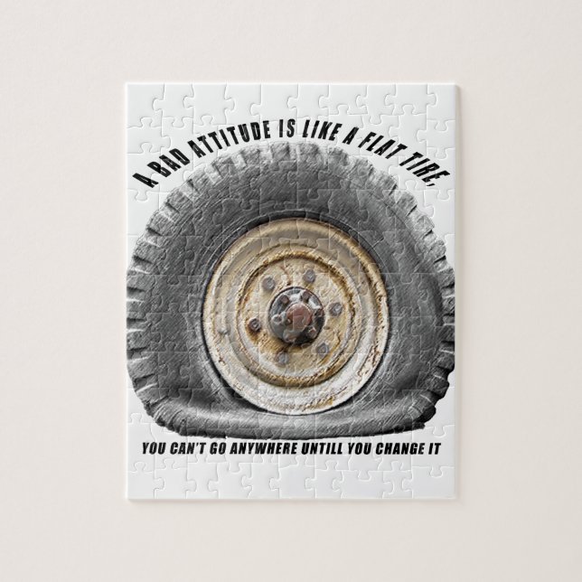 Bad Attitude Like Flat Tire Jigsaw Puzzle (Vertical)