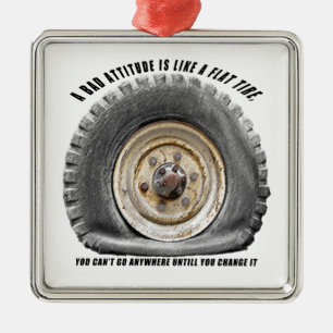 Bad Attitude Like Flat Tire Metal Tree Decoration