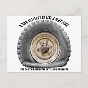Bad Attitude Like Flat Tire Postcard