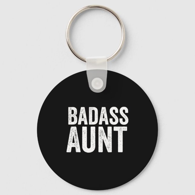 Bad Aunt Gift Funny New Aunt Idea New Niece Nephew Key Ring (Front)