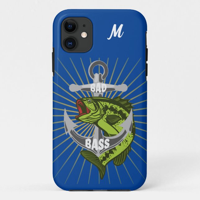 Bad Bass With Boat Anchor Trophy Personalise Case-Mate iPhone Case (Back)