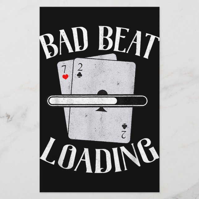Bad Beat Loading Texas Holdem Casino Funny Poker Stationery (Front)