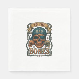 Bad Bones Pirate Skull Bandanna Rope Crossbones Napkin