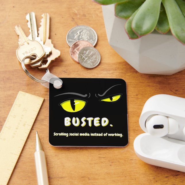 Bad Boogie Funny - Busted. sign Keychain (Desk)