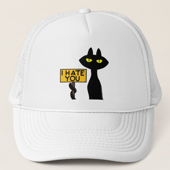 Bad Boogie -The Cat- "IHATEYOU" funny Tracker Hats (Front)