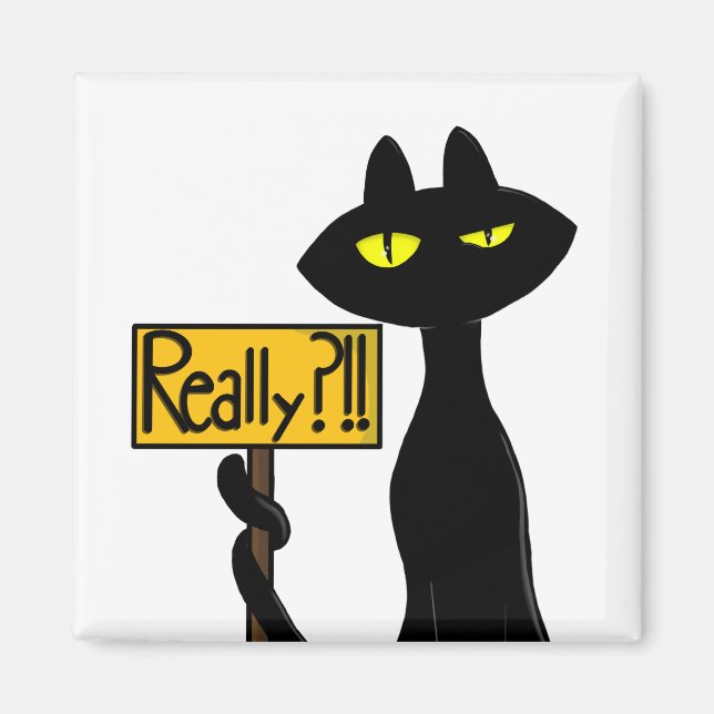 Bad Boogie - The Cat- "really?!!" funny Magnets (Front)