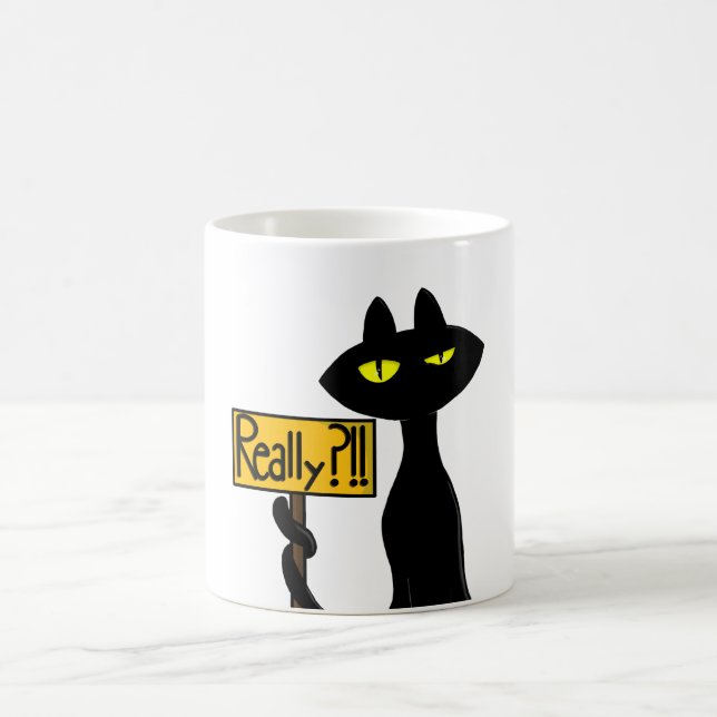 Bad Boogie - The Cat- " Really?!!" funny Mugs (Center)