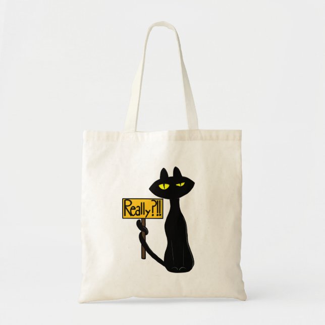 Bad Boogie -The Cat- "Really?!!" funny Tote Bag (Front)