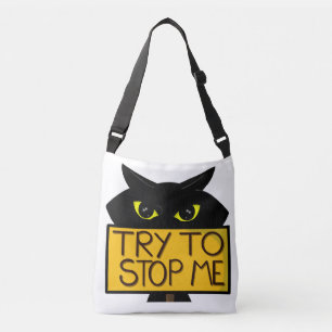 Bad Boogie -The Cat- "Try To" funny Crossbody Bag