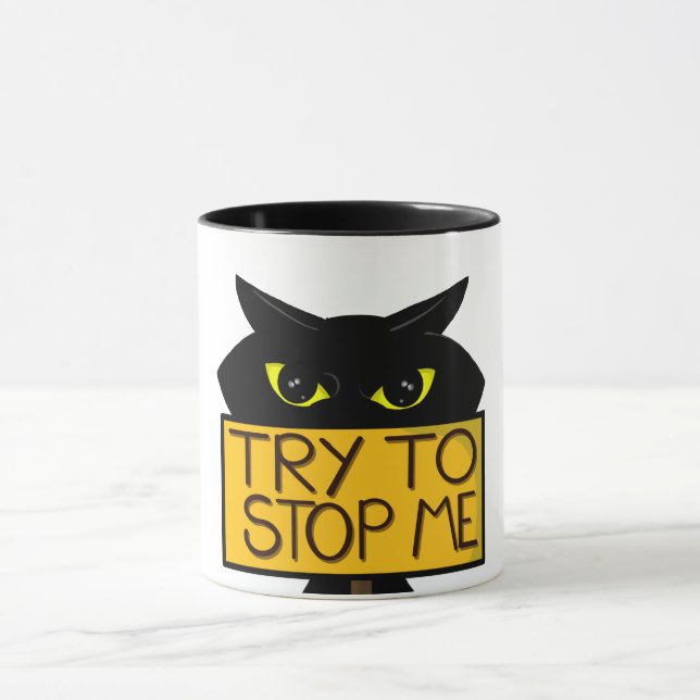 Bad Boogie -The Cat- "Try To" funny Mugs (Center)