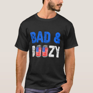 Bad & Boozy Red White And Blue Beer Bong Shots Ame T-Shirt