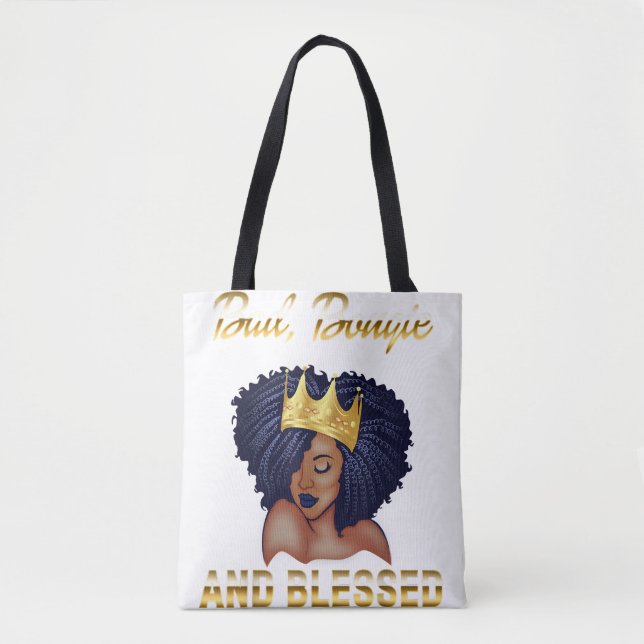 Bad Bougie And Blessed Bougie Gift For Women Black Tote Bag (Front)