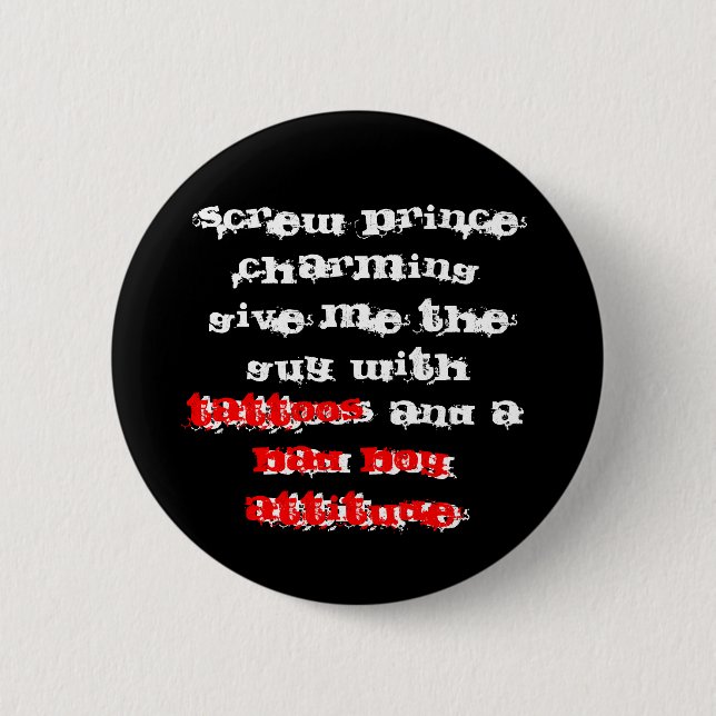 Bad Boy Attitude 6 Cm Round Badge (Front)
