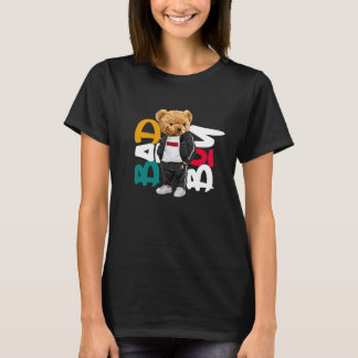 Bad Boy Teddy Bear Graphic Style Fun T-Shirt