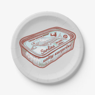 Bad breath funny Sardines tin Paper Plate