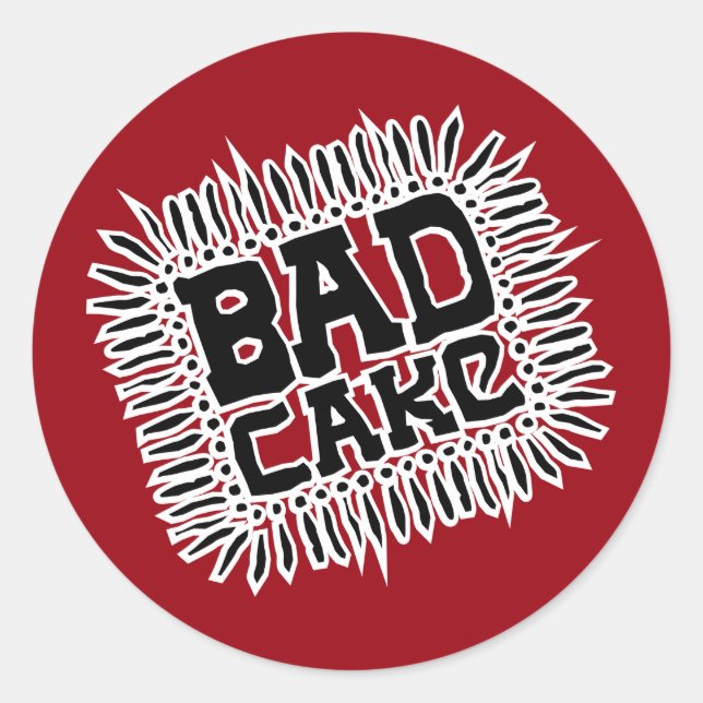 Bad Cake Logo Sticker - Red (Front)