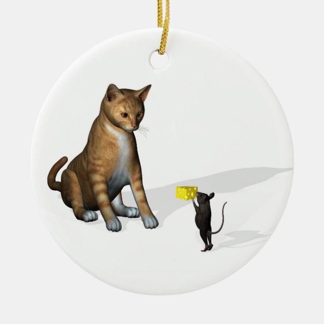 Bad Cat Ceramic Tree Decoration (Front)