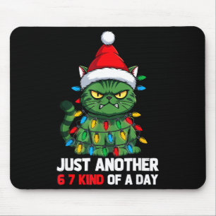 Bad Cat Christmas Lights Bah Humbug 6 7 Meme Gen Z Mouse Pad