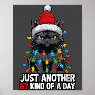 Bad Cat Christmas Lights Bah Humbug 6 7 Meme Gen Z Poster
