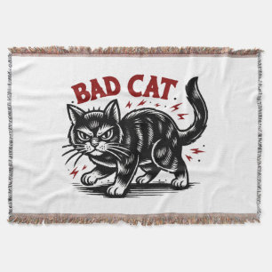 Bad Cat Throw Blanket
