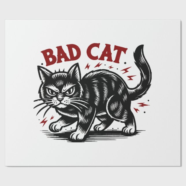Bad Cat Wrapping Paper (Flat)