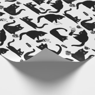 Bad Cats Knocking Stuff Over Wrapping Paper