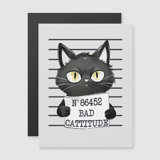 Bad Cattitude – Black Cat Mugshot (Front/Back)