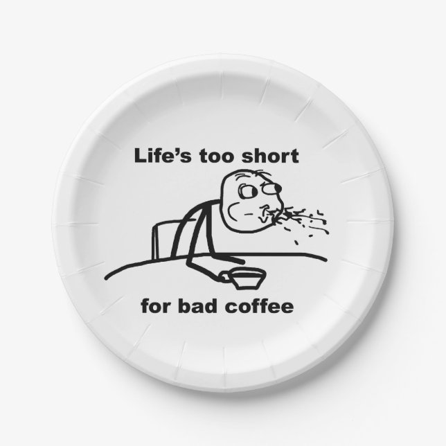 Bad Coffee Paper Plate (Front)