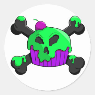 bad cupeycake classic round sticker