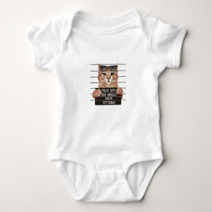 bad cute cat design cats lovers design baby bodysuit