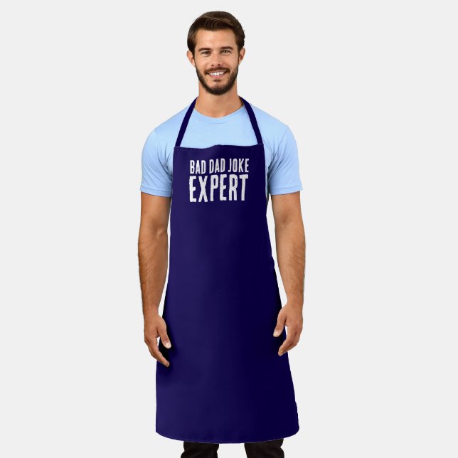 Bad Dad Joke Expert BOLD TYPOGRAPHY Apron (Worn)