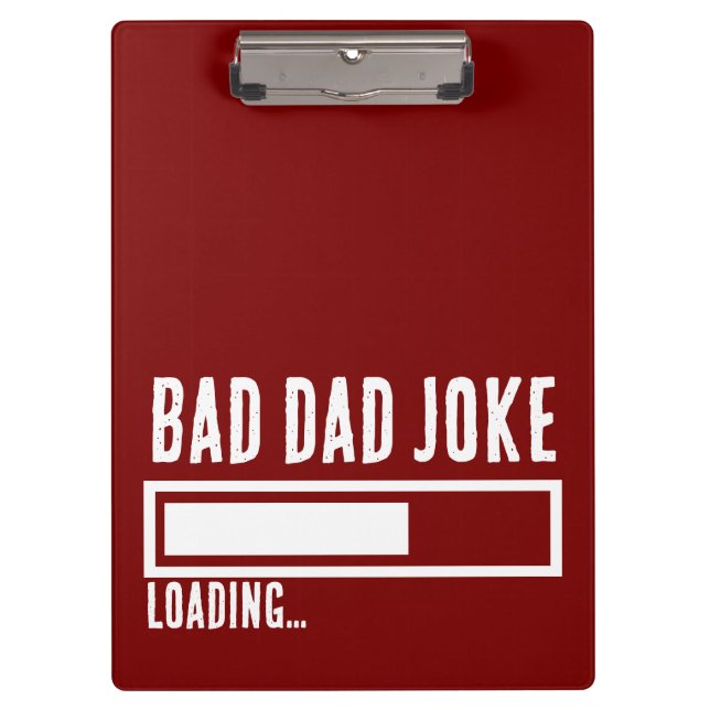 Bad Dad Joke Expert BOLD TYPOGRAPHY Clipboard (Front)