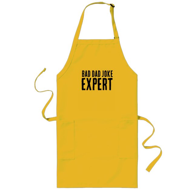 Bad Dad Joke Expert BOLD TYPOGRAPHY Long Apron (Front)