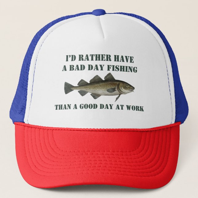 bad day fishing, trucker hat (Front)