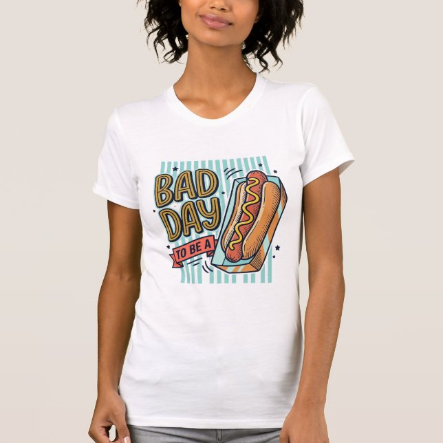 Bad Day Hot Dog Retro Vector Shirt Design_1 (Front)
