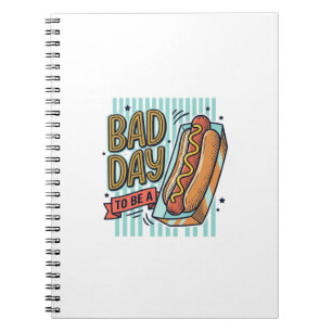 Bad Day Hot Dog Retro Vector Shirt Design_1 Notebook