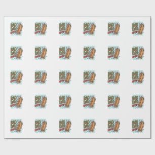 Bad Day Hot Dog Retro Vector Shirt Design_1 Wrapping Paper