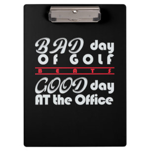 Bad Day Of Golfer Clipboard