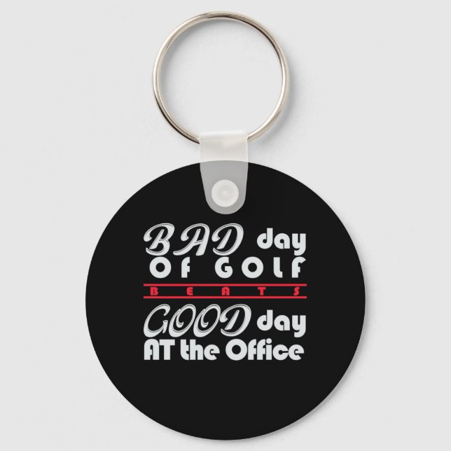 Bad Day Of Golfer Key Ring (Front)