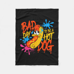 Bad day to be a hot dog bbq grilling 4th of july fleece blanket