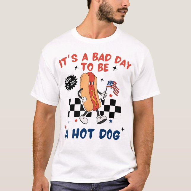 Bad Day to Be a Hot Dog Funny 4th of July Shirt (Front)