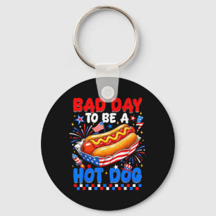 Bad Day To Be A Hot Dog Funny Bbq Grilling 4th Of Key Ring