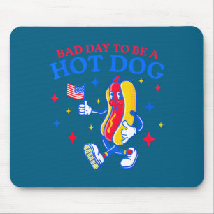 Bad day to be a hot dog funny bbq grilling 4th of mouse pad