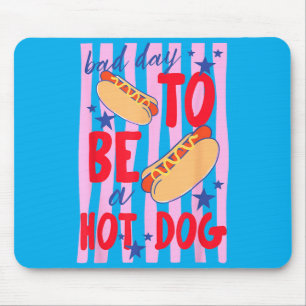 Bad Day To Be A Hot Dog Funny Grilling Bbq Mouse Pad