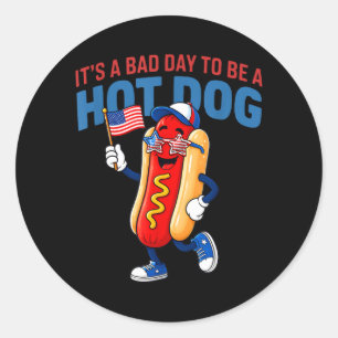 Bad Day To Be A Hot Dog - Hot Dog Lover Fast Food Classic Round Sticker