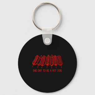 Bad day to be a hot dog - hot dog lover fast food key ring
