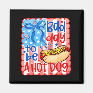 Bad day to be a hot dog - hot dog lover fast food magnet