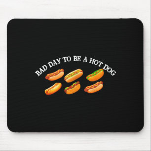 Bad day to be a hotdog funny retro hotdog mouse pad