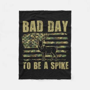 Bad Day To Be A Ske Funny Deer Hunting Camo Usa Fl Fleece Blanket