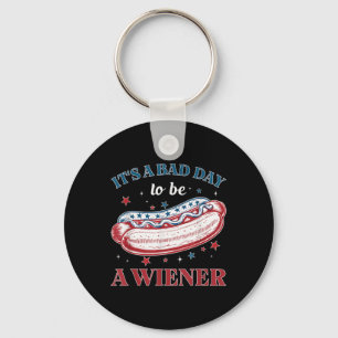 Bad Days Hotdog Wiener 4th July Patriotic Independ Key Ring